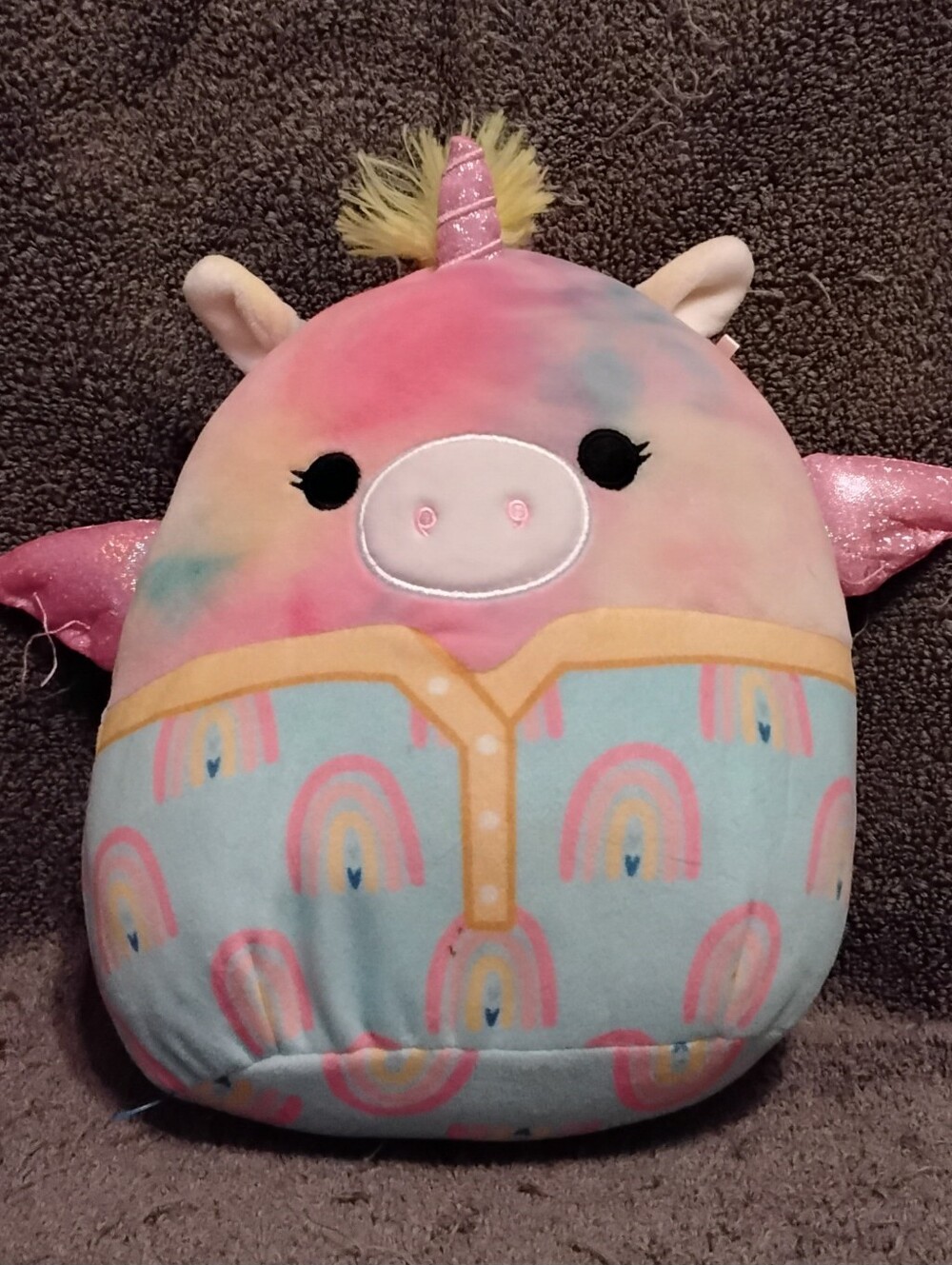 Squishmellows Pegasus In Pjs - Rainbow Pink Blue